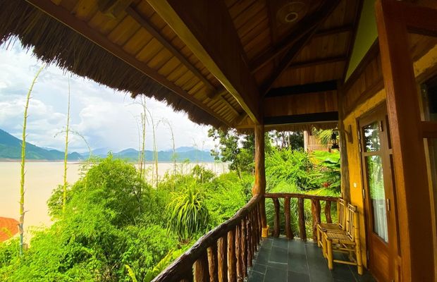 Private balcony in Mai Chau Hideaway's bungalow